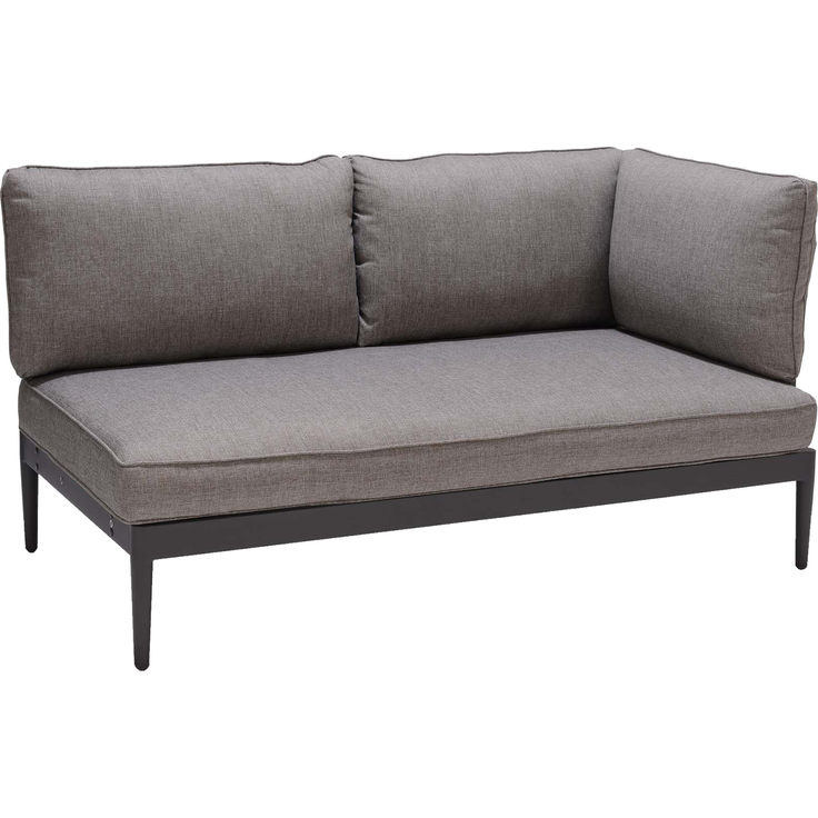 TOPAZ Sofa, 2-Sitzer, Aluminiumrahmen in Magnesiumgrau, Sitz-/ Rückenkissen in Grau (8888)