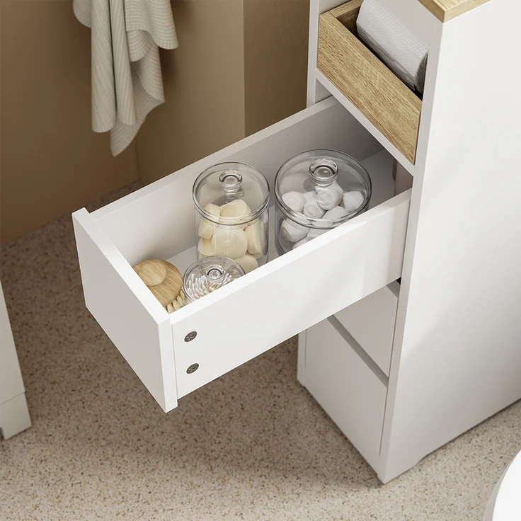SoBuy BZR54-K-W Badunterschrank, MDF, Lackiert, Weiß, 60 x 82 x 20 cm – Bild 8