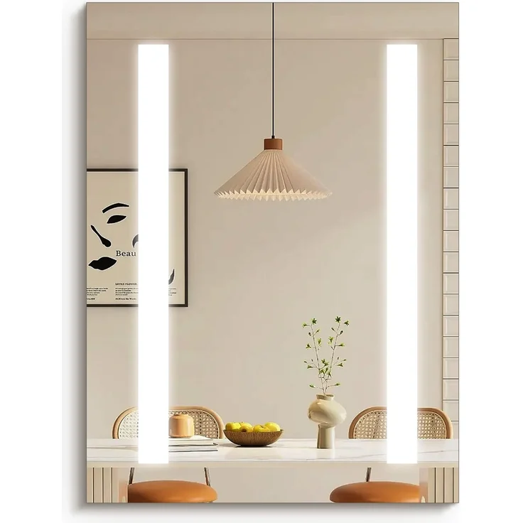 EMKE LED Badspiegel 50x70cm Badezimmerspiegel mit Kaltweißer Beleuchtung – Bild 1