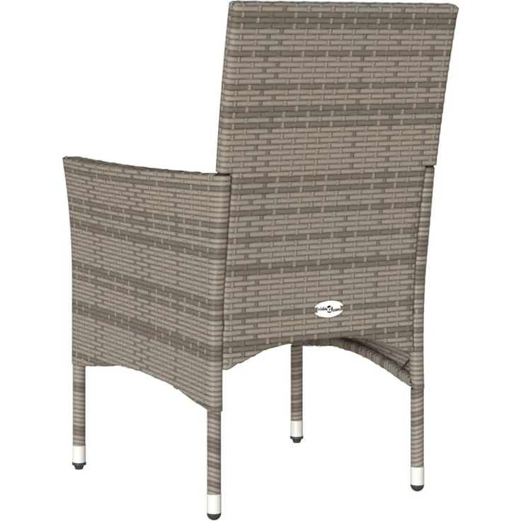 vidaXL Gartenstühle mit Kissen 2 Stk. Grau Poly Rattan 368111 – Bild 8