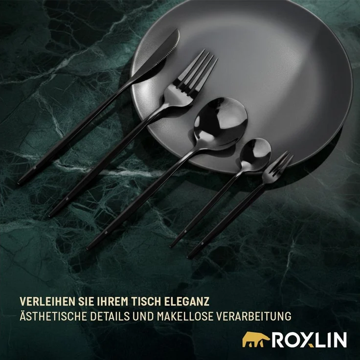 Roxlin Besteck-Set Roxlin Besteckset 30-tlg Standard Design, Gold/Schwarz/Rosa/Silber – Bild 2