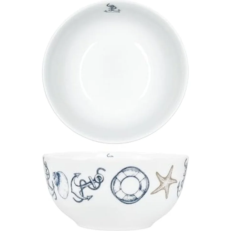 MamboCat Müslischale Neptun 6x Müslischale 14cm Porzellan Dessertschüssel maritim Anker, Porzellan – Bild 4
