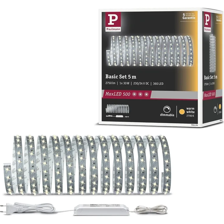Paulmann No. 70604 MaxLED 500 Stripe Basisset 5m Warmweiß unbeschichtet