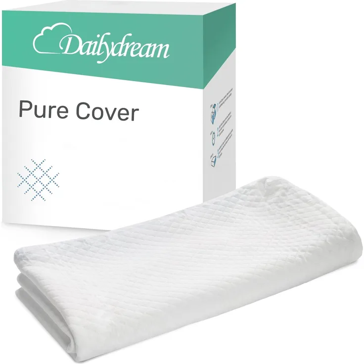 Dailydream Topper Bezug Pure 80x200x5 cm | Matratzentopper Ersatzbezug | Waschbar, rutschfest & atmungsaktiv | Bezug für Topper 60% Polyester, 40% Viskose | OEKO-TEX-zertifiziert