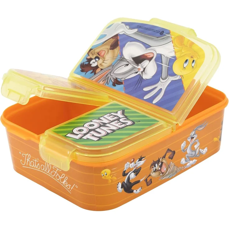 Looney Tunes Bugs Bunny Kinder Premium Brotdose Lunchbox Frühstücks-Box Vesper-Dose mit 3 Fächern – Bild 3