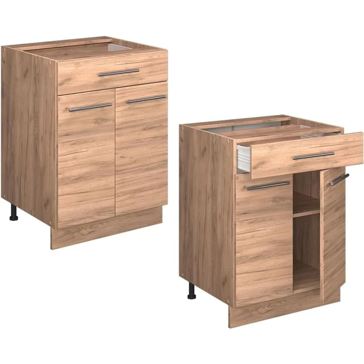 Küchenunterschrank Fame-Line Goldkraft Eiche 60 cm mit Schublade, AP Eiche Vicco – Bild 6