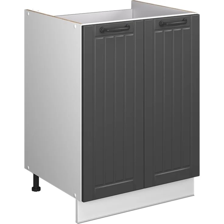 Spülenunterschrank Fame-Line Dunkelgrau/Weiß 60 cm Vicco – Bild 1