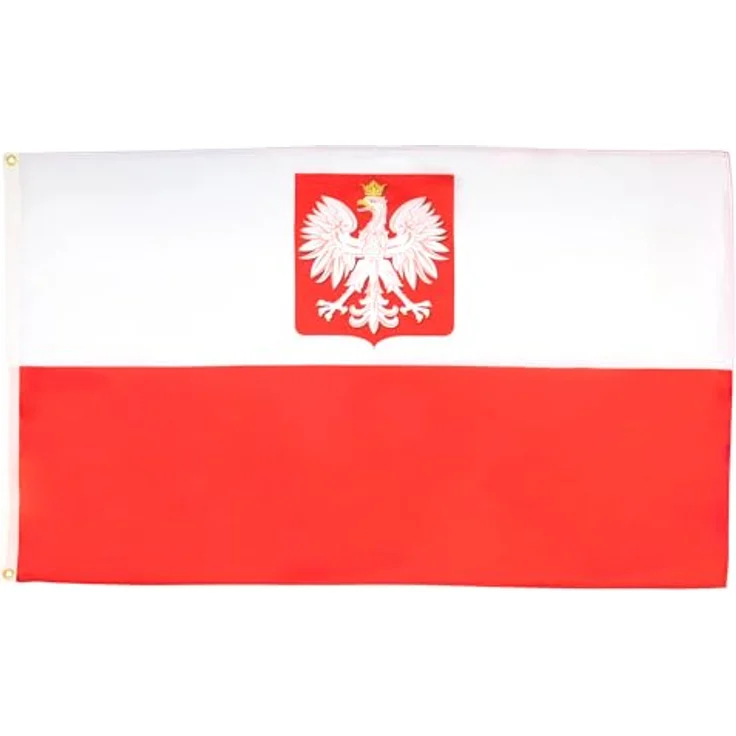 AZ FLAG 2 Stück Polen-Flagge mit Adler – 150 x 90 cm – Polnische Flagge aus 100% Polyester mit integrierten Metallösen – Bild 1