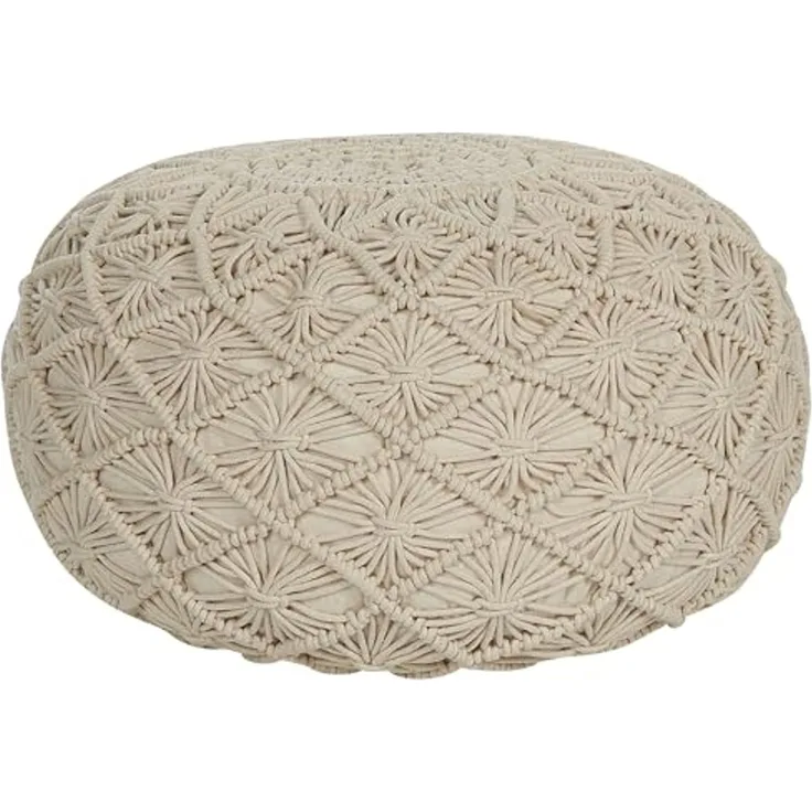 Pouf BERKANE Beige Baumwolle 50 cm 50 cm