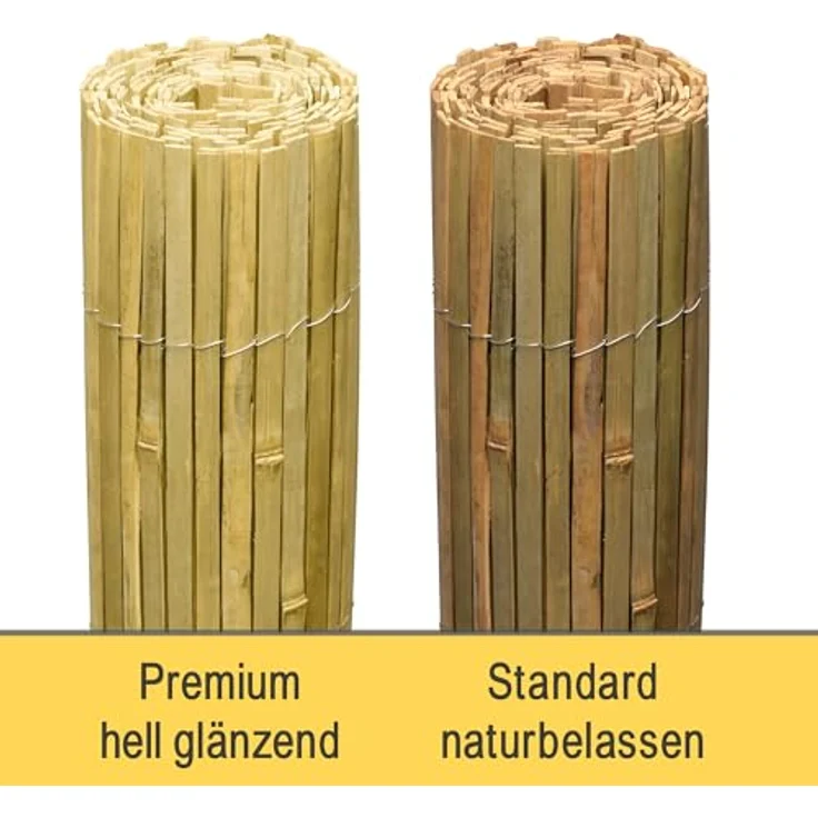 Sol Royal Hell Glänzender Split Bambus Sichtschutz 80x600 cm – Sichtschutz Bambus Zaun Bambusmatte Gartensichtschutz Balkon Sichtschutzzaun – Natursichtschutz Witterungsbeständig B33 – Bild 5