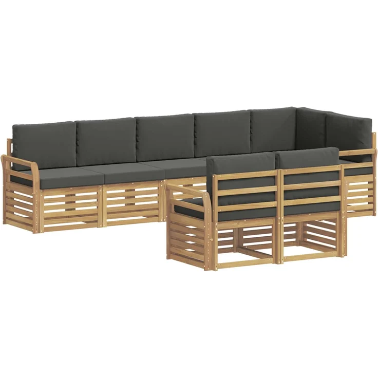vidaXL Outdoor-Sofagarnitur 8 stk. 8-Sitzer Weiß und Anthrazit 3392037 – Bild 2