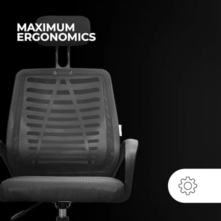 Mars Gaming MGC-ERGOB, Ergonomischer Gaming-Stuhl, Atmungsaktive Netz-Sitzfläche und Rückenlehne, Verstellbare Kopfstütze, Höhenverstellbar 110.5 und 120.5cm, Wippsystem von 3° bis 18°, Schwarz – Bild 5