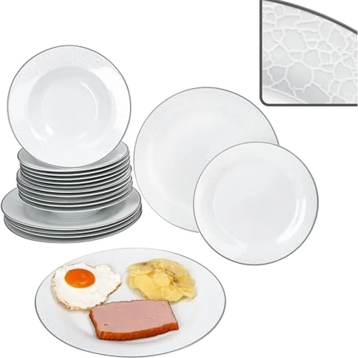 MamboCat Teller-Set MamboCat Venedig 18tlg Tellerset Essteller Suppenteller Kuchenteller, Porzellan – Bild 1