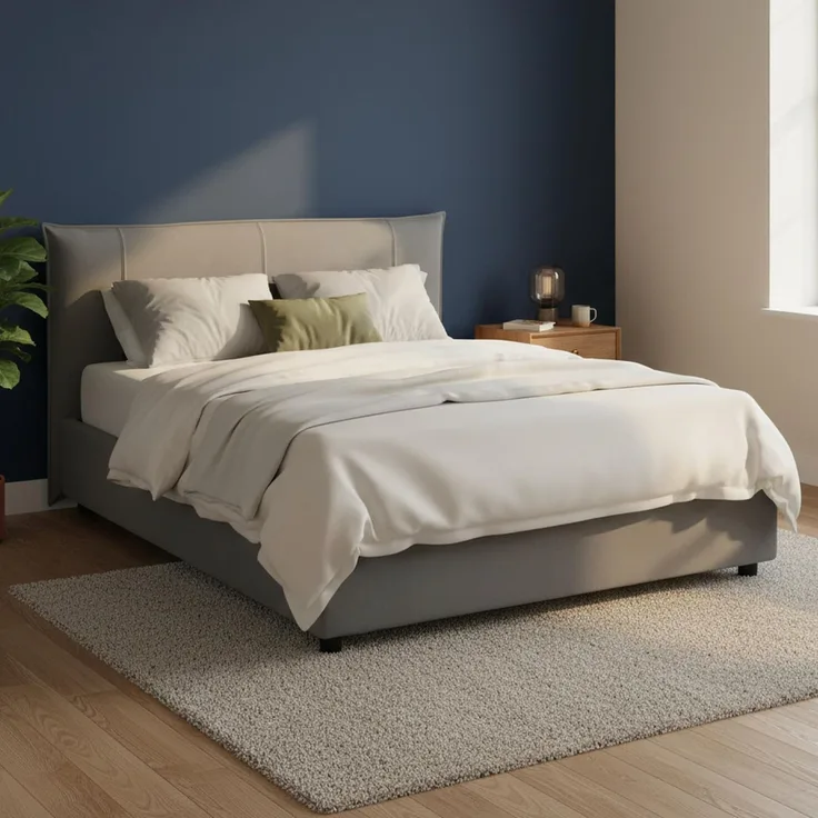 Talamo Italia - Flavia Doppelbett, Bettkasten mit Stoffbezug, 100 % Made in Italy, Öffnung vorne, inklusive Matratze 160 x 190 cm, Grau
