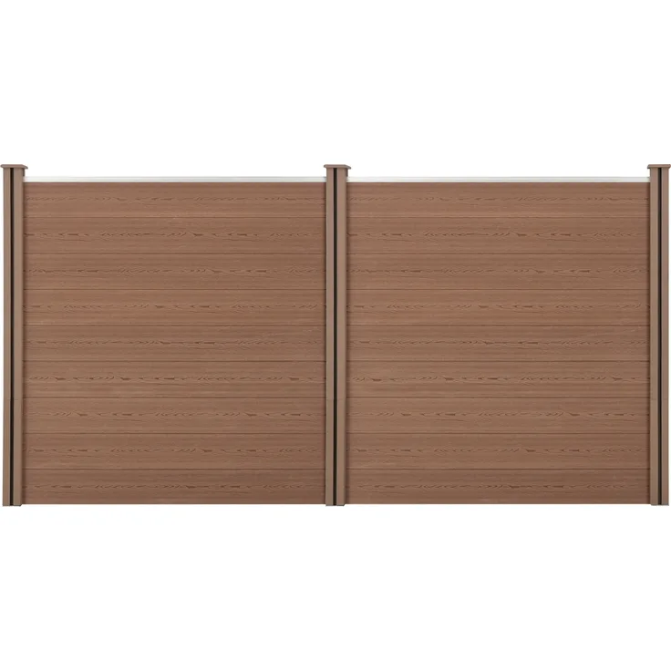 Gartenzaun Getafe WPC mit Pfosten 183x357 cm Braun neu. holz