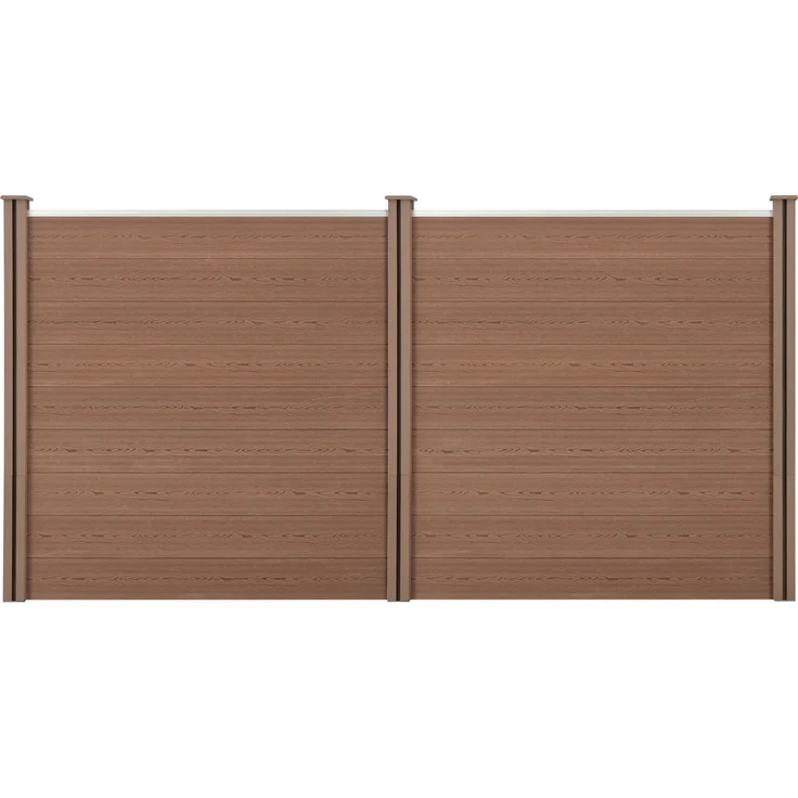 Gartenzaun Getafe WPC mit Pfosten 183x357 cm Braun neu. holz – Bild 1