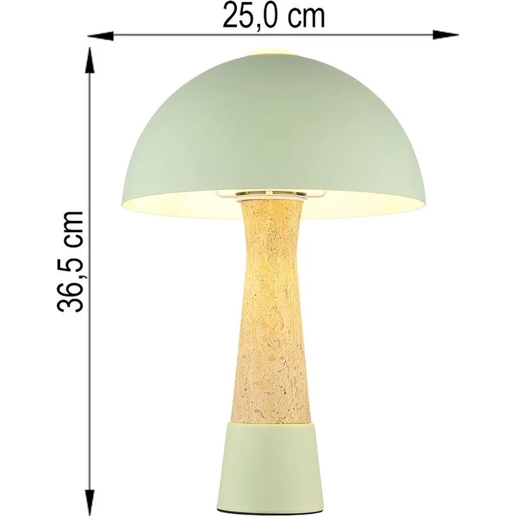 Tischleuchte, Schalter, grün, Travertin-Optik, H 36,5 cm – Bild 10