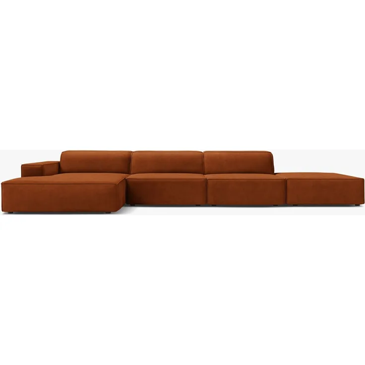 Micadoni Ecksofa Jodie 5-Sitzer Samt Bluvel Terrakotta Links