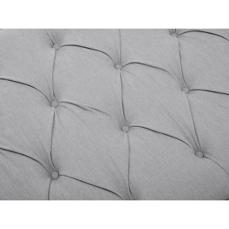 Vente-unique - JOHENE Bettkopfteil und Bettbrücke Stoff Grau - B 8 cm x H 110 cm x L 200 cm – Bild 5