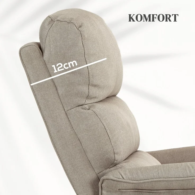 HOMCOM Relaxsessel Sessel mit Aufstehhilfe und Fußstütze (TV-Sessel, 1-St, Fernsehsessel), für Wohnzimmer, Beige – Bild 3
