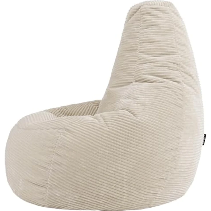 Icon Dalton XXL Sitzsack Cord, Beige, Gaming Sitzsack Erwachsene mit Füllung, Bean Bag, Cord Sessel, Lounge Sessel, Lounge Stuhl, Schlafzimmer, Wohnzimmer, Wohnzimmer Möbel – Bild 7