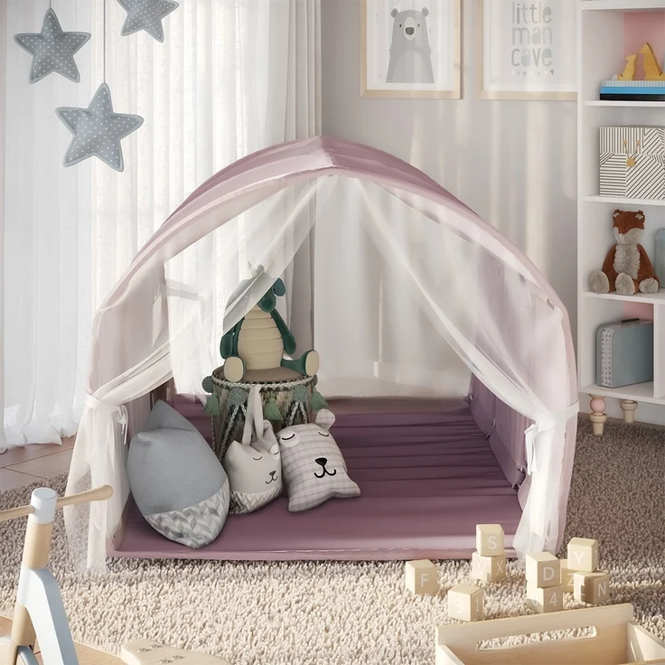Tunnelzelt Kubby Rosa 100 x 80 cm mit Fenster und Netz Vitalispa – Bild 6