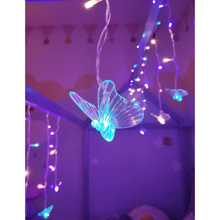 ABC LED-Lichterkette mit Schmetterlingsmotiv, zum Aufhängen im Innenbereich – Bild 4
