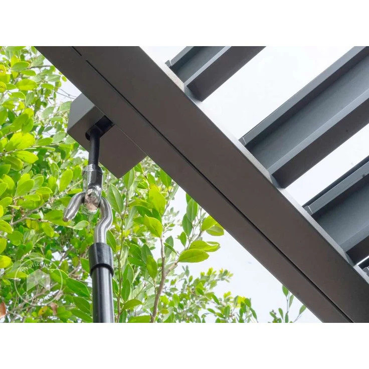PRIMEYARD Pergola 3x3,5 m Pfosten und Lamellendach aus Stahl - anthrazitfarbene Terrassenüberdachung – Bild 8