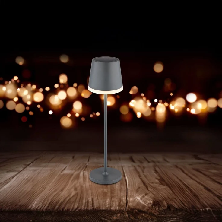 Tischlampe Kabellos Solar Akku Tischleuchte Außen Solarleuchte Anthrazit 36637A – Bild 3