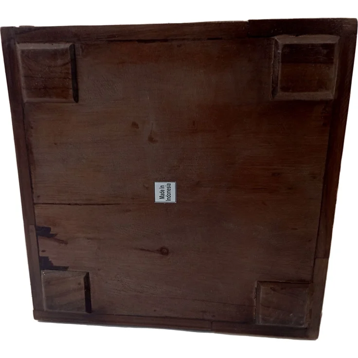 Beistelltisch Blumen aus Echtholz Holzhocker Natur Treibholz eckig Holzblock – Bild 3