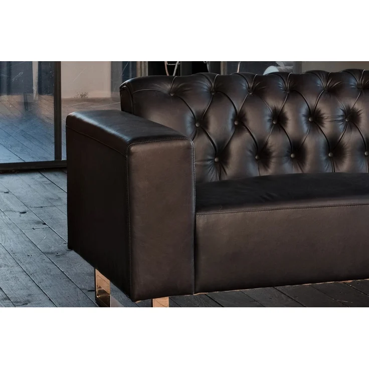 KAWOLA Sofa NILO Ledersofa 3-Sitzer Leder schwarz 77 x 86 x 219 cm – Bild 6