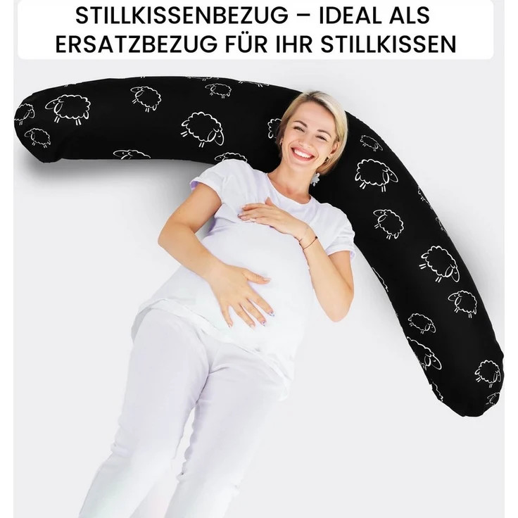 Amilian Stillkissenbezug 170 cm - Kissenbezug für Stillkissen, Seitenschläferkissen -Bezug, 100% Baumwolle - weicher und pflegeleichter Ersatzbezug – Bild 3