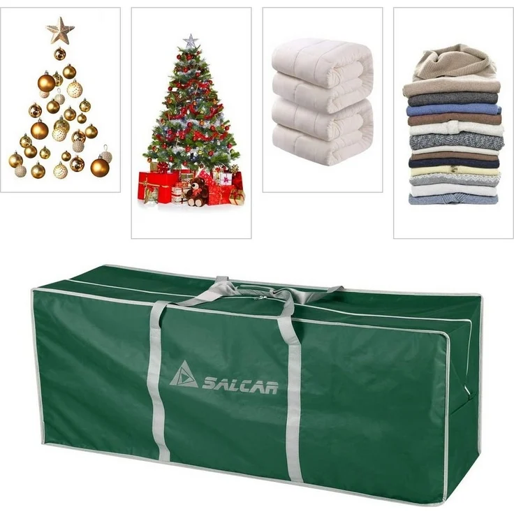 Salcar Künstlicher Weihnachtsbaum Aufbewahrungstasche für Weihnachtsbaum bis zu 240 cm, Transporthülle, 130 x 40 x 50 cm Aufbewahrungstasche, Reißfest, Wasserdicht – Bild 3