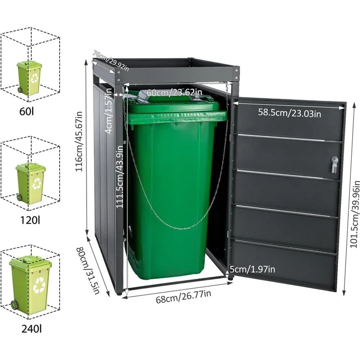 Youyijia Mülltonnenbox Mülltonnenbox für 240L Tonnen – Bild 1
