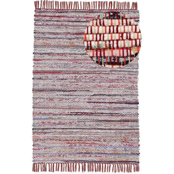 carpetfine Teppich Kelim Chindi, Wendeteppich, rechteckig, Höhe: 6 mm, handgewebt, Fleckerlteppich mit Fransen, auch vielen in Läufergrößen