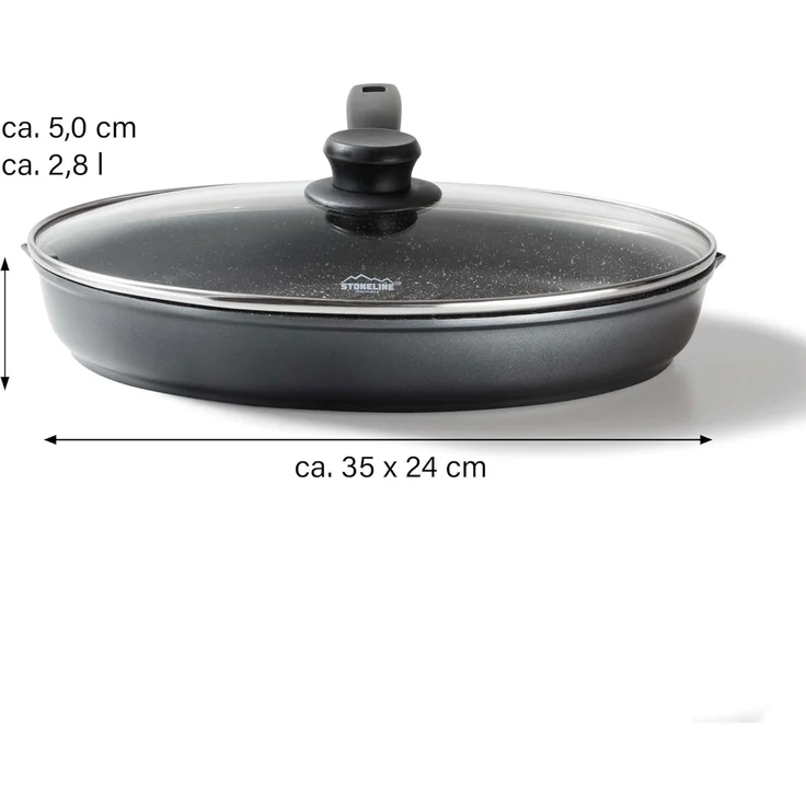 STONELINE Fischpfanne XXL, Aluminiumguss, auch ideal für Schnitzel, Induktion – Bild 6