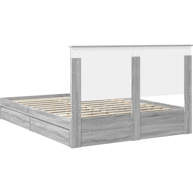 vidaXL Aufbewahrungsbett Graues Sonoma 150 x 200 cm Holzwerkstoff 3411199 – Bild 9