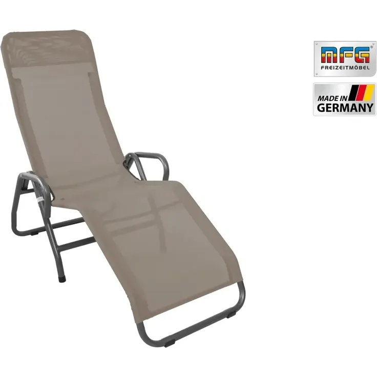 MFG 'Pool 3' Bäderliege klappbar, Textilbezug taupe, 190 x 55 cm