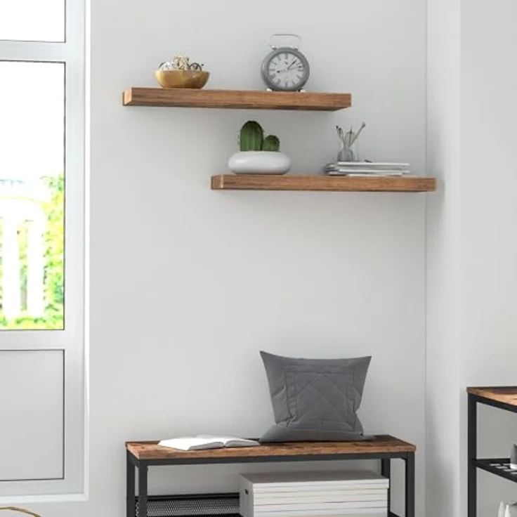 Hoobro Wandregal stabile Schweberegal 2er-Set, 60 x 20 x 4 cm Hängeregale, 2-tlg, mit unsichtbaren Halterungen – Bild 9