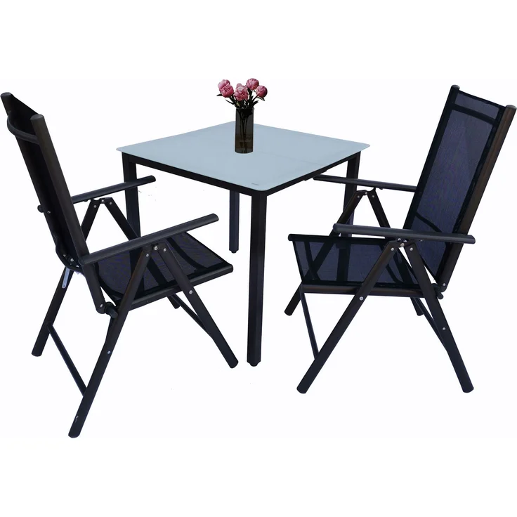 VCM Gartenmöbel-Set Miami 915312 Anthrazit H. 76 x B. 80 x T. 80 cm – Bild 1