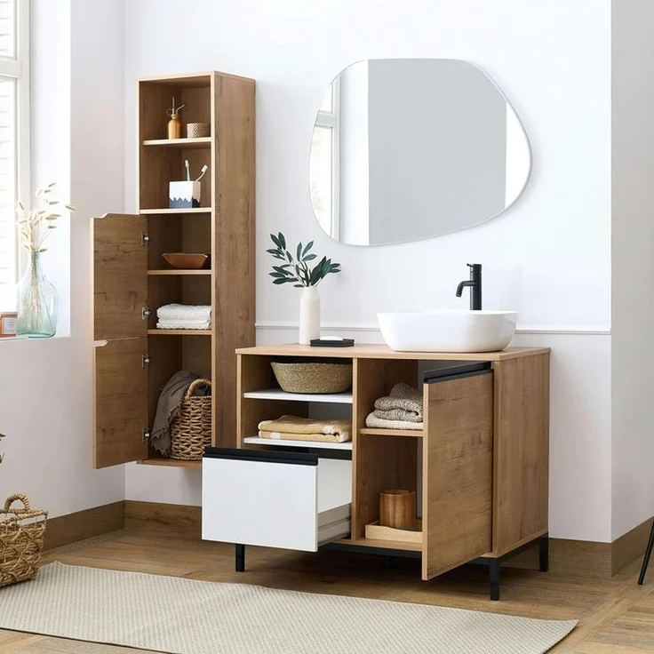 MUEBLES PITARCH Nadia-Säule, Eiche Gold, 150 x 36,5 x 30 cm – Bild 8