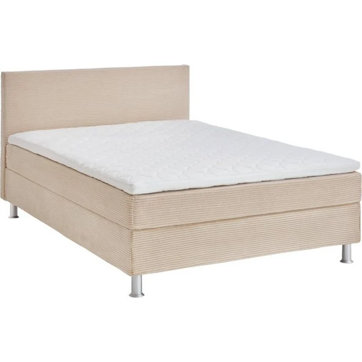 ATLANTIC home collection Boxbett inklusive Rost und Federkernmatratze, Stoff, Creme, 120x200 cm – Bild 4