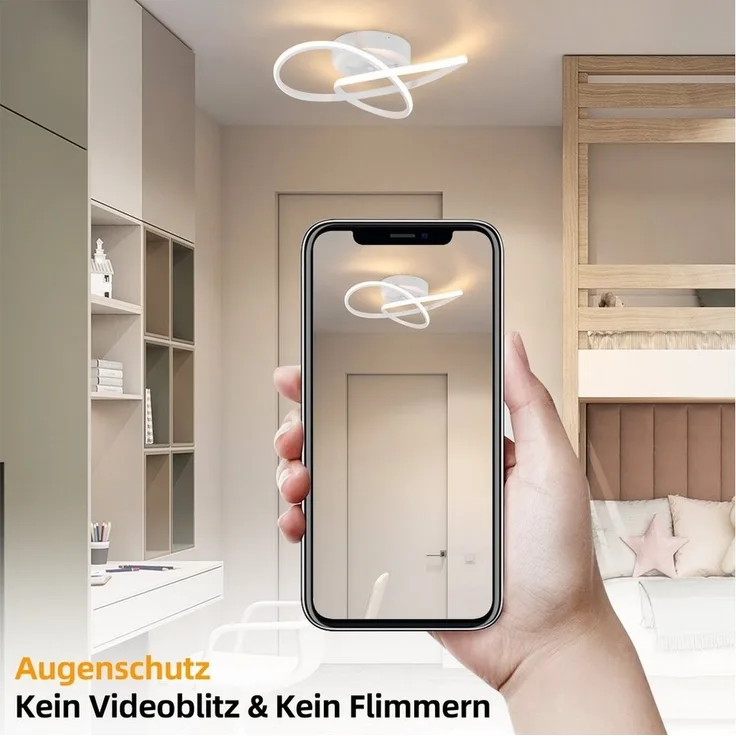 Nettlife LED Deckenleuchte Dimmbar 40CM Geometrie Design Lampe, LED fest verbaut