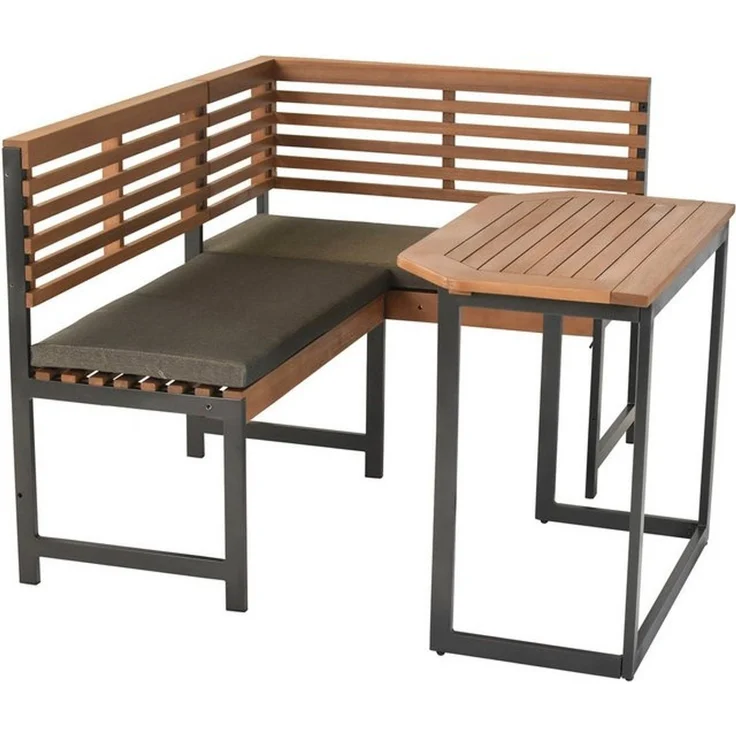 MERXX Eckbankgruppe »Eckbank Set«, (Set, 3-tlg), Eckbank und Klappentisch aus Akazienholz, flexibel Montageoptionen – Bild 2