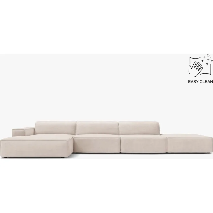 Micadoni Ecksofa Jodie 5-Sitzer Samt Venus Helles Beige Links