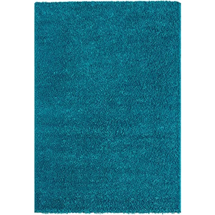 Vimoda Hochflor-Teppich Shaggy Türkis, Rechteckig, Höhe: 30 mm, Langflor Läufer Einfarbig Modern Wohnzimmer – Bild 7