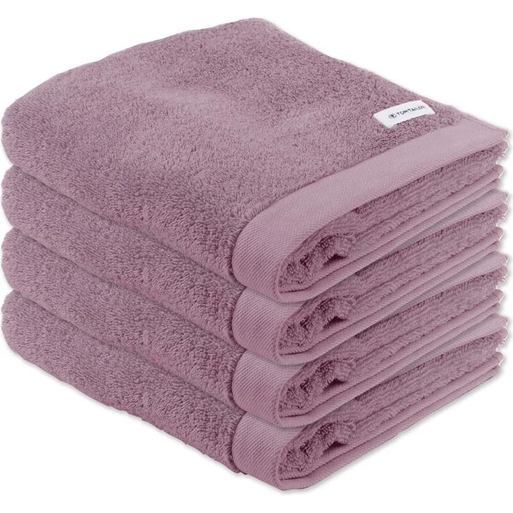TOM TAILOR Handtuch, 4er Pack - Color Bath Towel, Frottier, Baumwolle Mauve 50x100cm – Bild 1