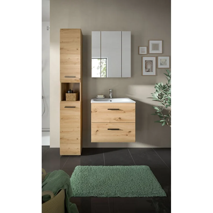 Badkombination (B/H/T: 105x185x46 cm) in Artisan Oak Nachbildung und Artisan Oak Nachbildung – Bild 6