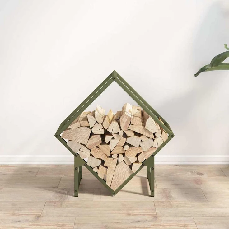 vidaXL Brennholzregal Olivgrün 50x25x50 cm Kaltgewalzter Stahl 864278 – Bild 3
