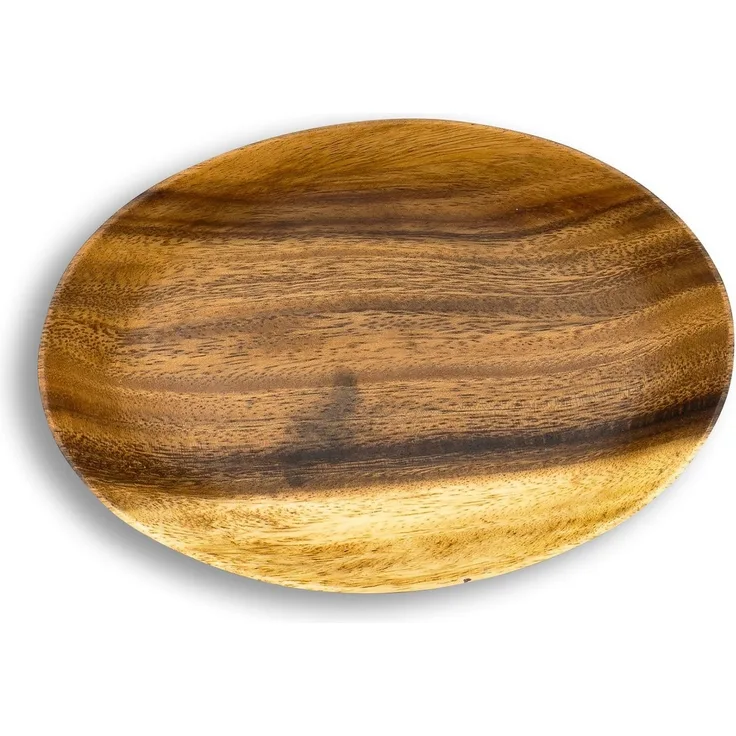 Levandeo® Dekoschale, Holzschale Akazie 19cm Oval Design Snackschale Schale Obstschale